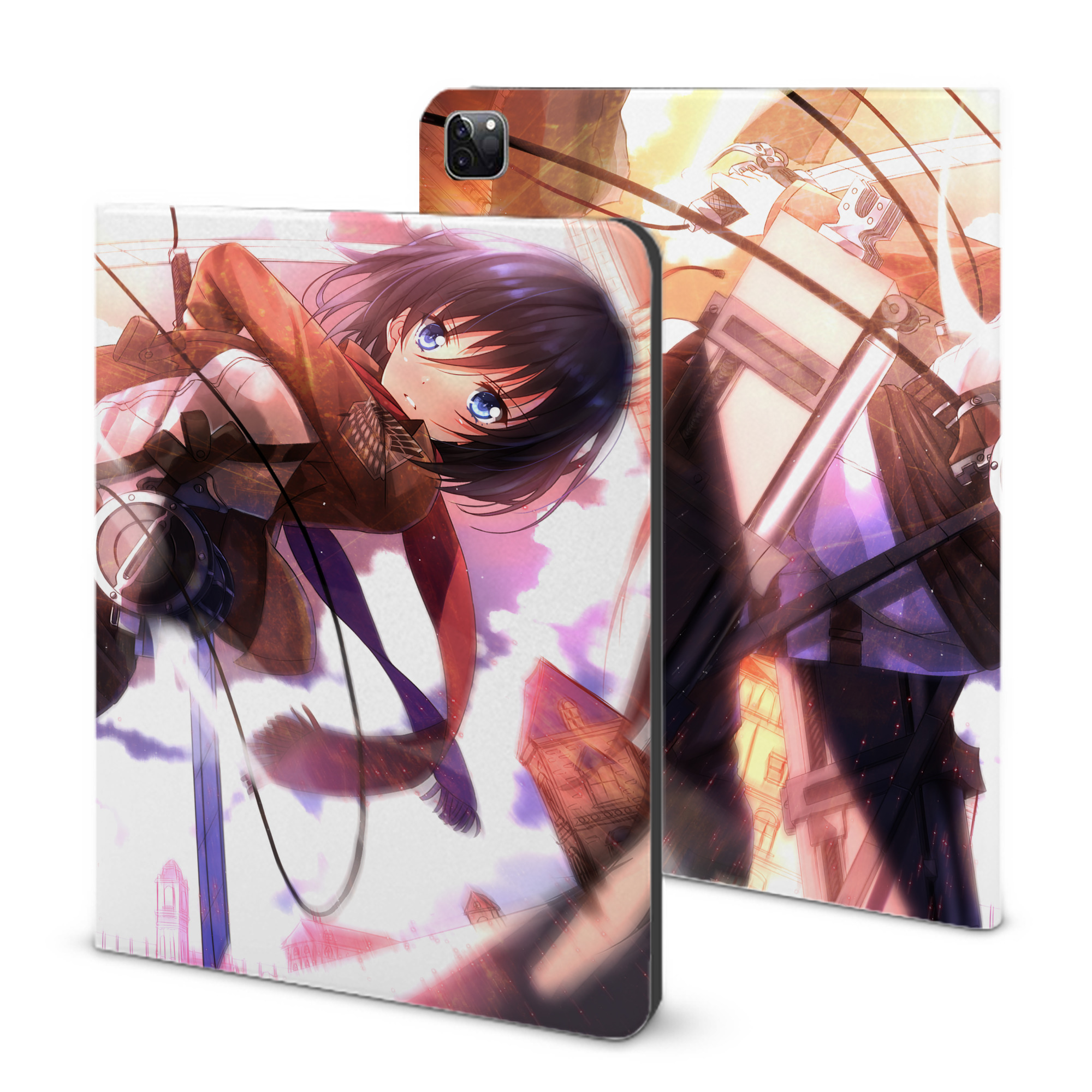 （画像用） 進撃の巨人 Attack on Titan IPad ケース ブック型 PUレザー TPU 耐衝撃 軽量 薄型 ペン収納なし 全面保護 IPad 各モデル対応